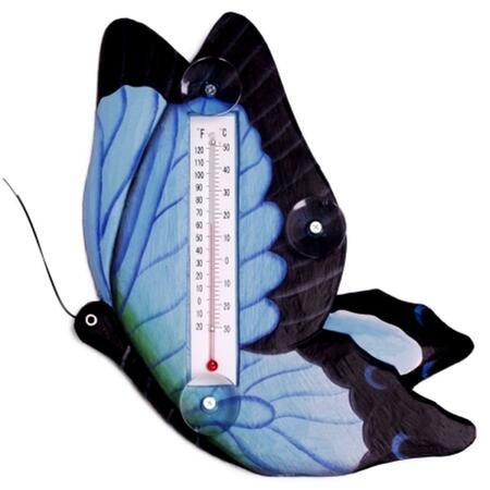 SONGBIRD ESSENTIALS Blue Swallowtailed Butterfly Small Window Thermometer SE2172507